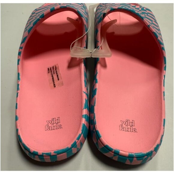 Wild Fable Womens Robbie Slide Sandals Pink Turquoise Blue Sz 11 - Picture 7 of 9